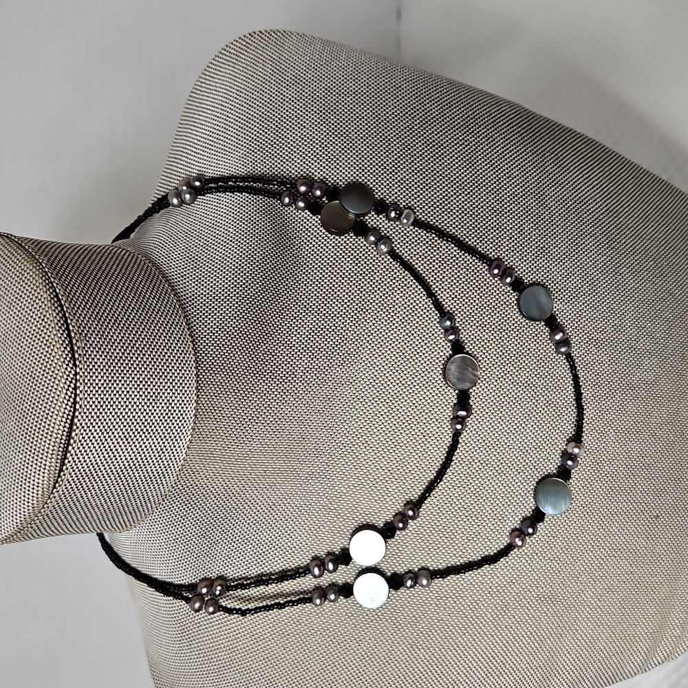 LIA SOPHIA DAYBREAK GENUINE MOTHER OF PEARLNECKLACE 16" TO 19"